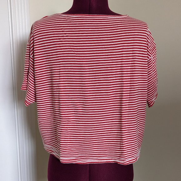 American Apparel Striped Crop Top, One Size - Picture 2 of 3